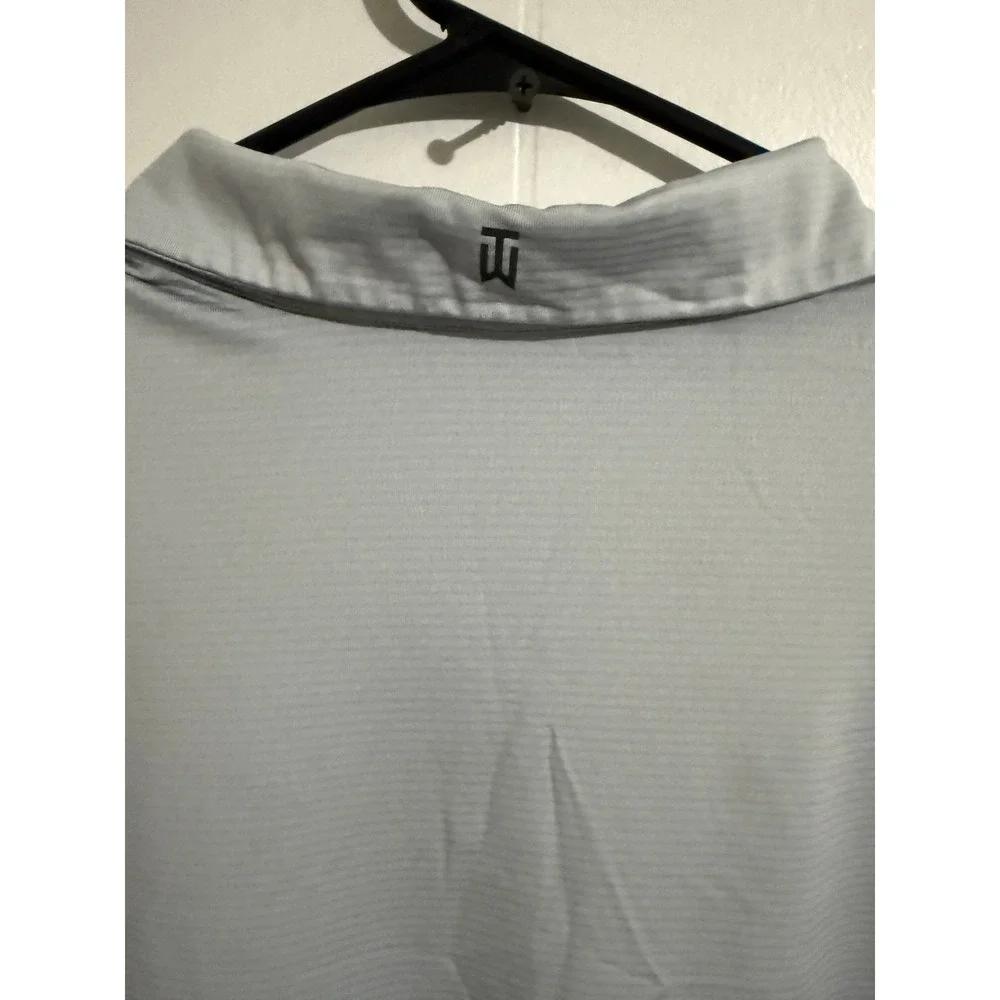 NIKE Tiger Woods‎ Collection Golf Polo Mens Dri-Fit L Gray Athleisure
